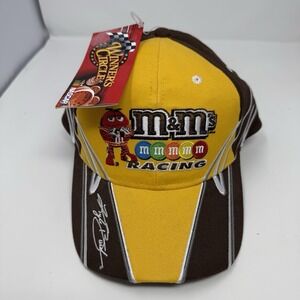M&Ms Racing NASCAR Hat Adult OSFA Yellow Brown Embroidered Candy Logos (H2)